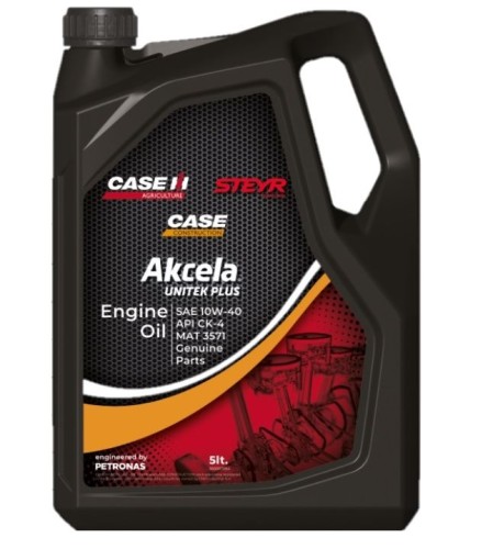 Olej silnikowy syntetyczny PETRONAS AKCELA UNITEK PLUS 10W40 API CK-4 CNH MAT 3571 CASE IH 5L.jpg